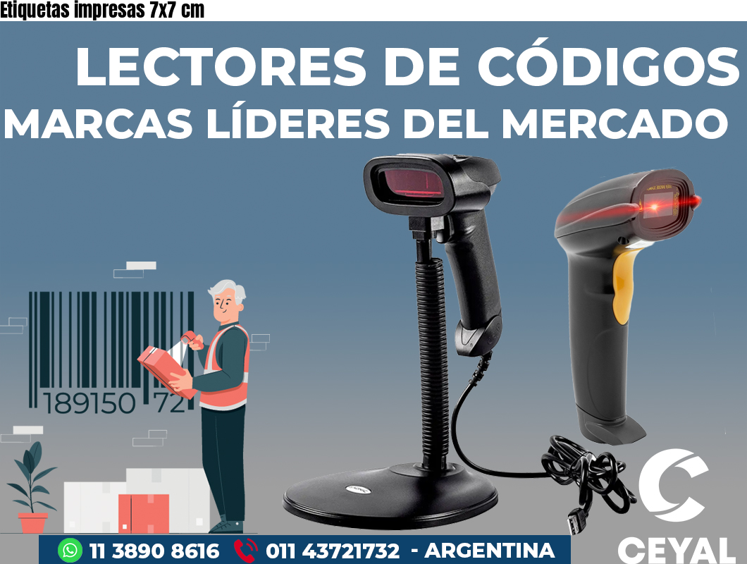 Etiquetas impresas 7x7 cm