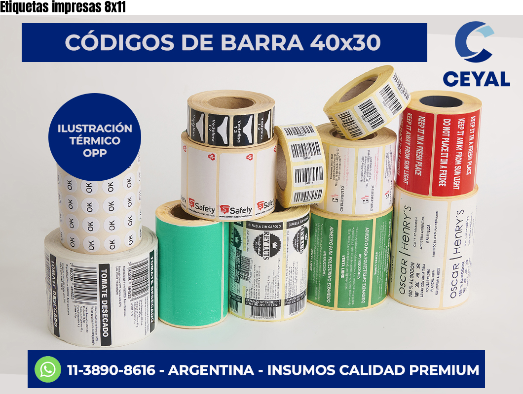 Etiquetas impresas 8×11