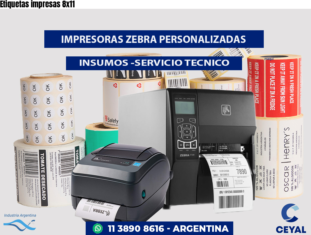 Etiquetas impresas 8x11