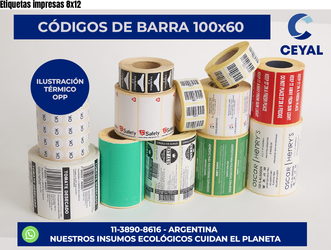 Etiquetas impresas 8×12