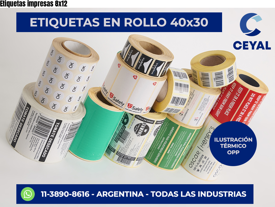 Etiquetas impresas 8×12