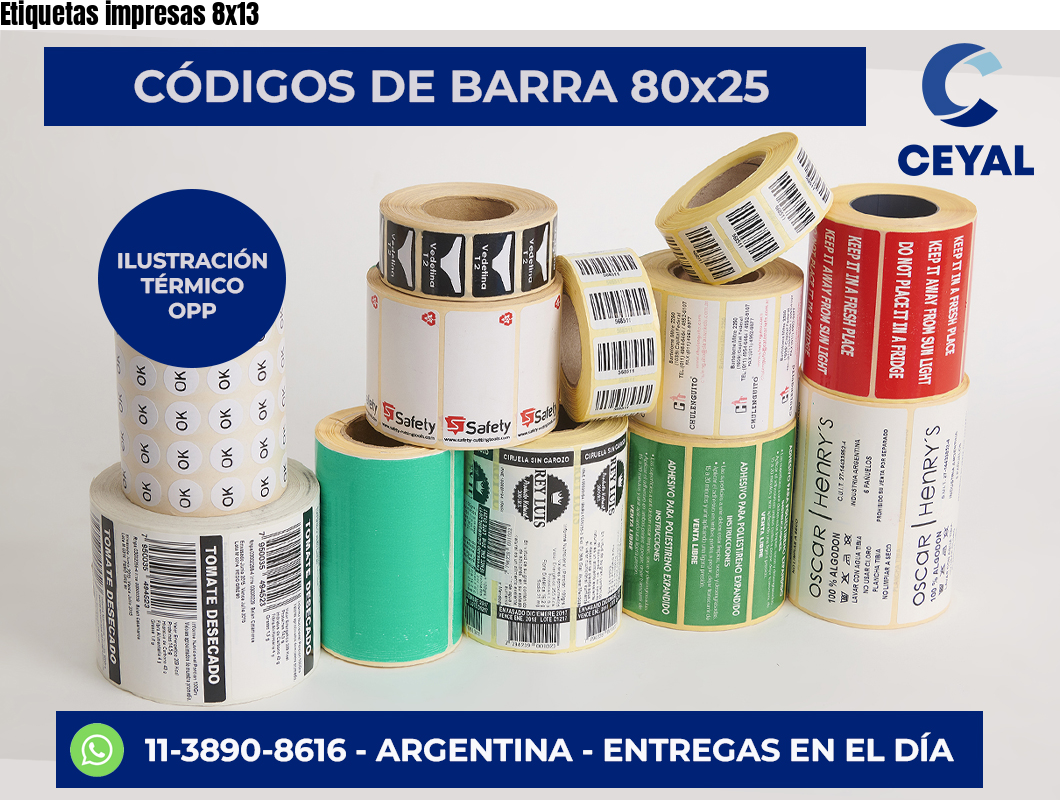 Etiquetas impresas 8×13
