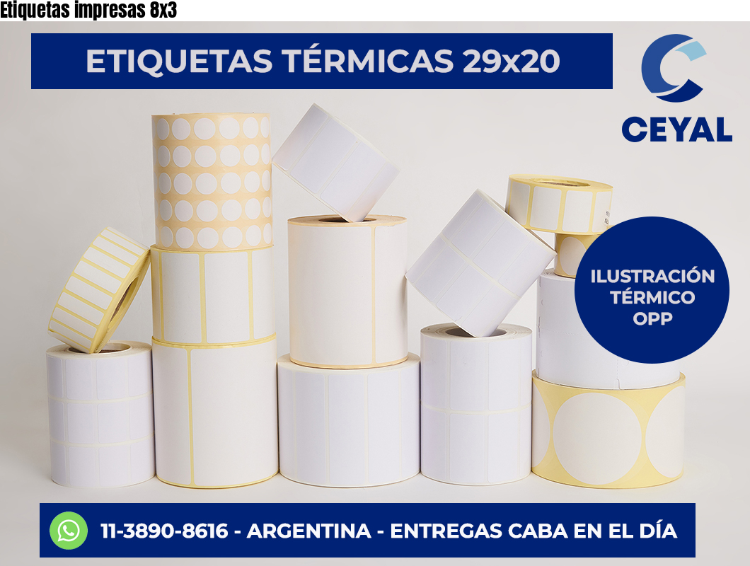 Etiquetas impresas 8×3