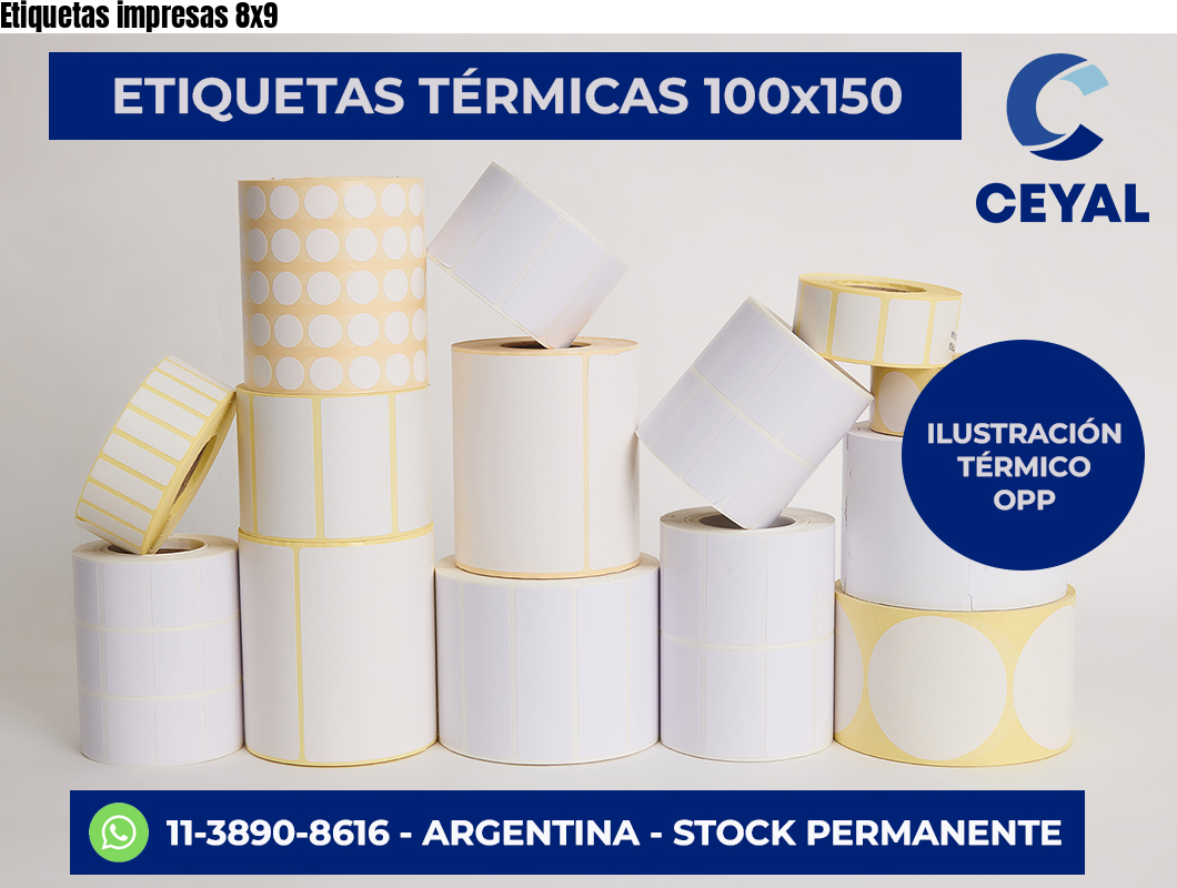 Etiquetas impresas 8×9