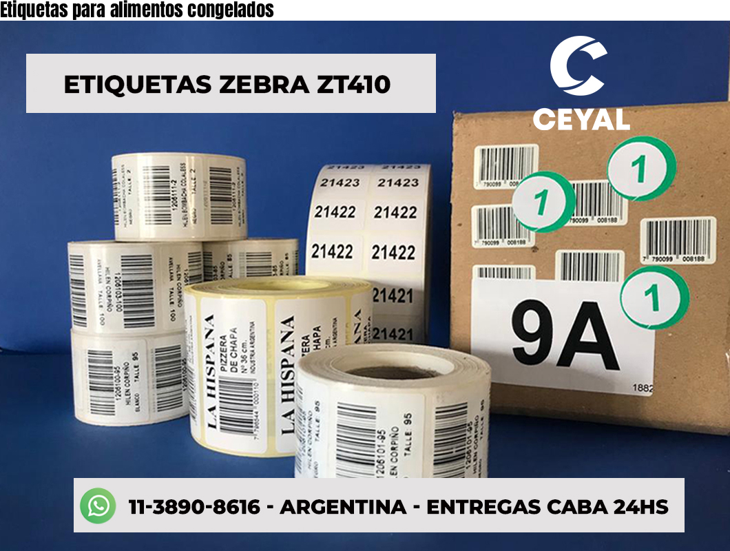 Etiquetas para alimentos congelados