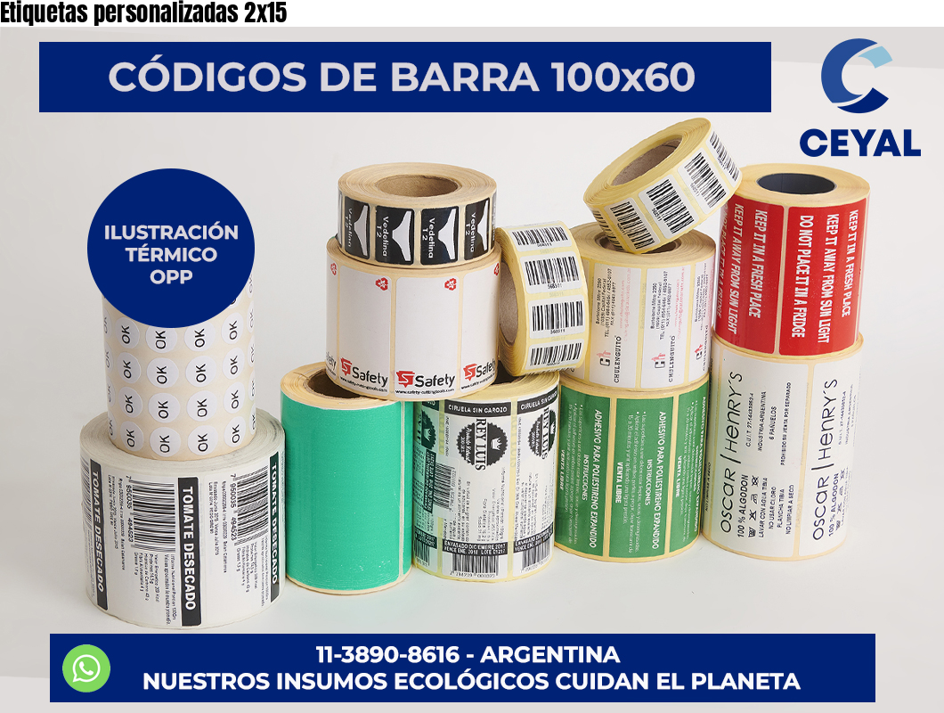 Etiquetas personalizadas 2×15