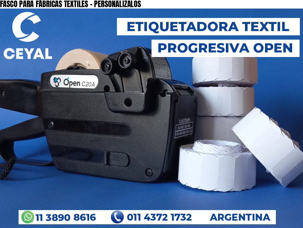 FASCO PARA FÁBRICAS TEXTILES - PERSONALIZALOS