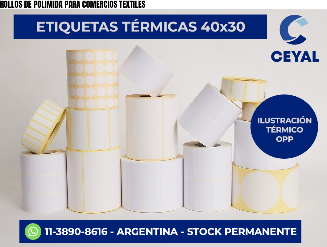 ROLLOS DE POLIMIDA PARA COMERCIOS TEXTILES