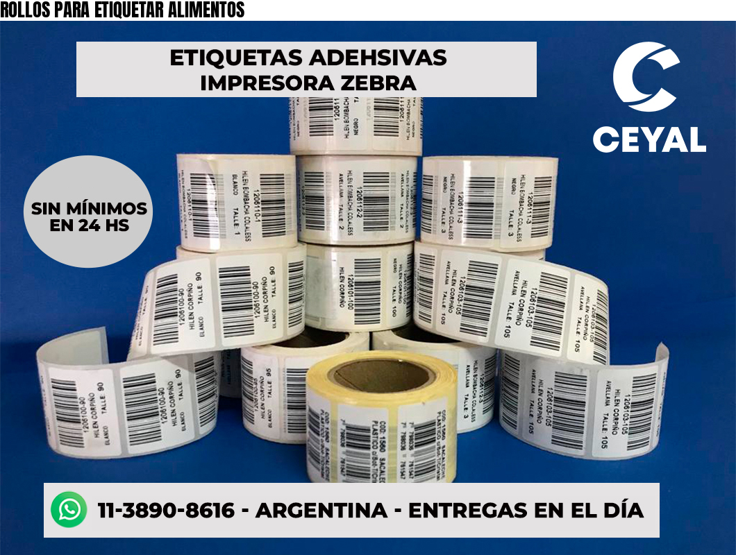 ROLLOS PARA ETIQUETAR ALIMENTOS