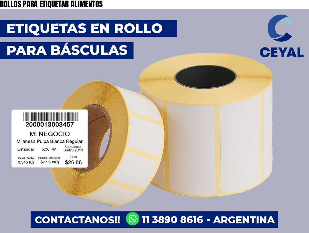 ROLLOS PARA ETIQUETAR ALIMENTOS