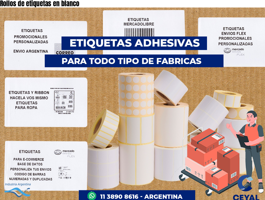 Rollos de etiquetas en blanco