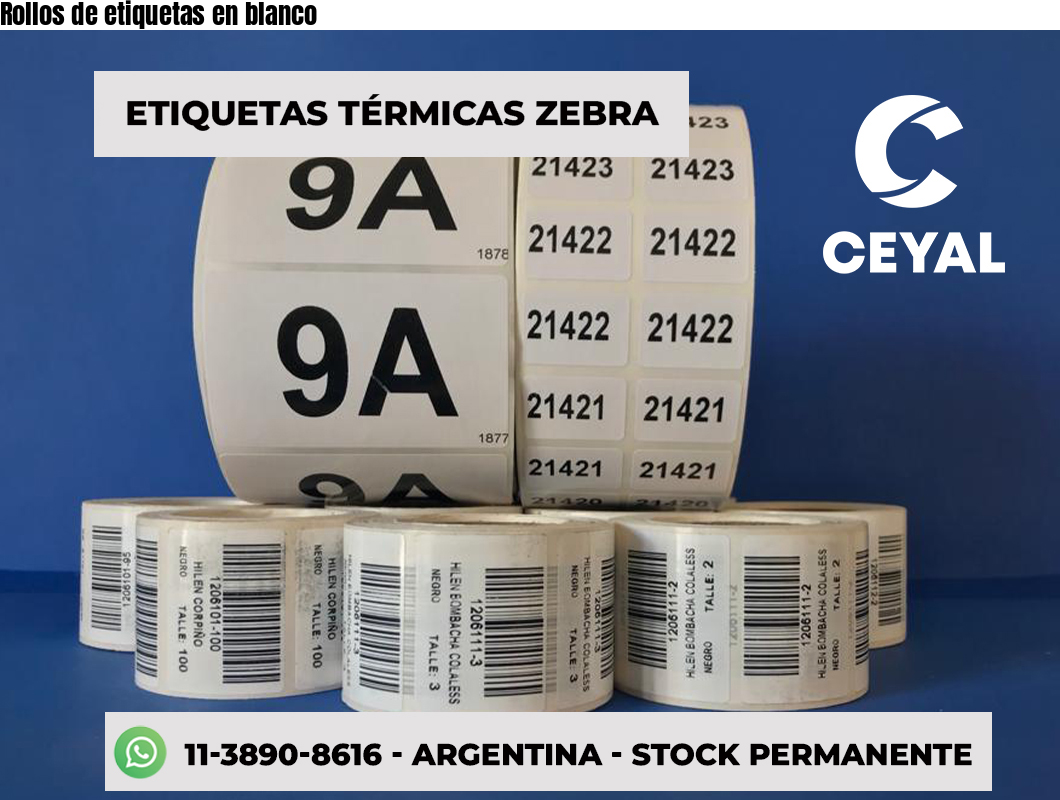 Rollos de etiquetas en blanco