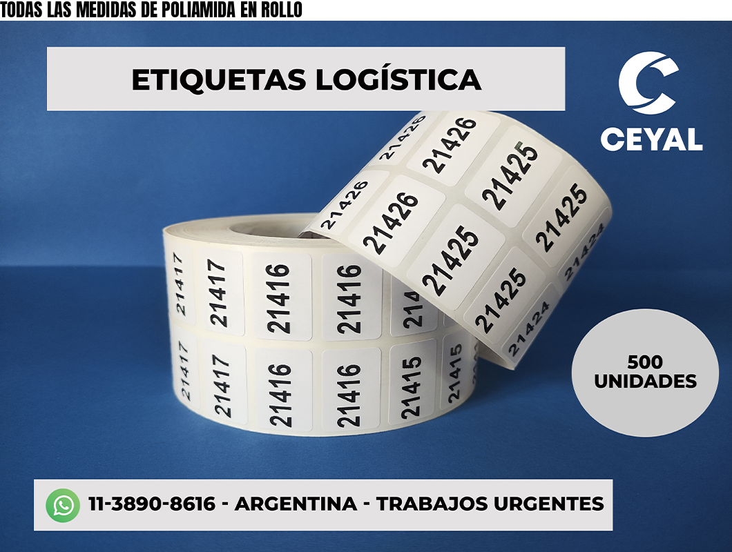 TODAS LAS MEDIDAS DE POLIAMIDA EN ROLLO
