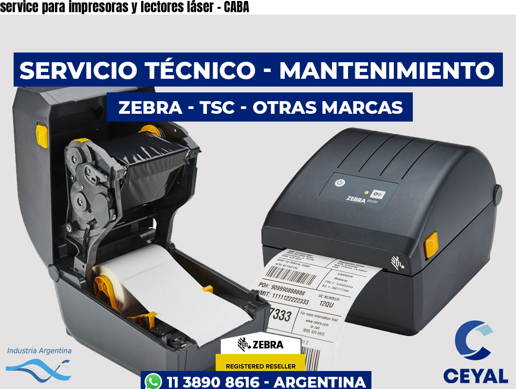 service para impresoras y lectores láser – CABA