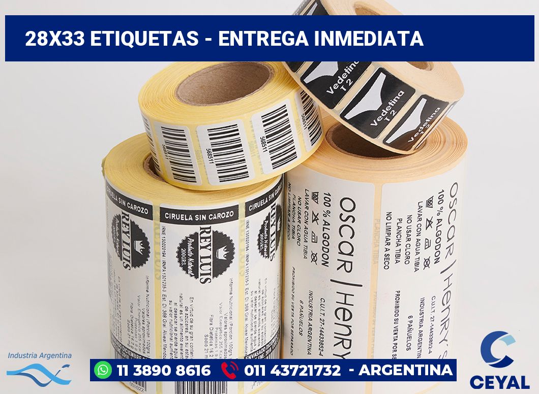 28×33 Etiquetas
