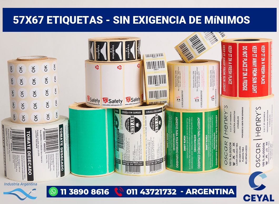 57×67 Etiquetas