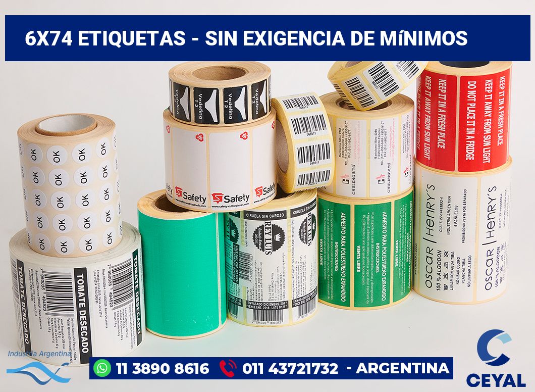 6x74 Etiquetas