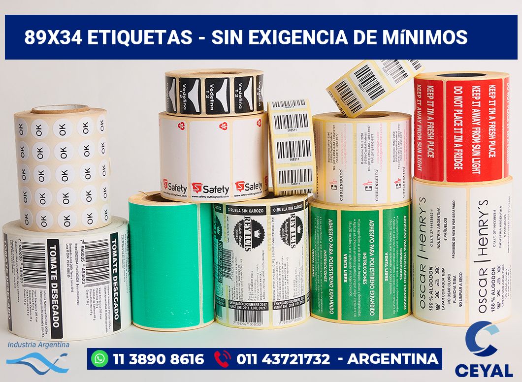 89x34 Etiquetas