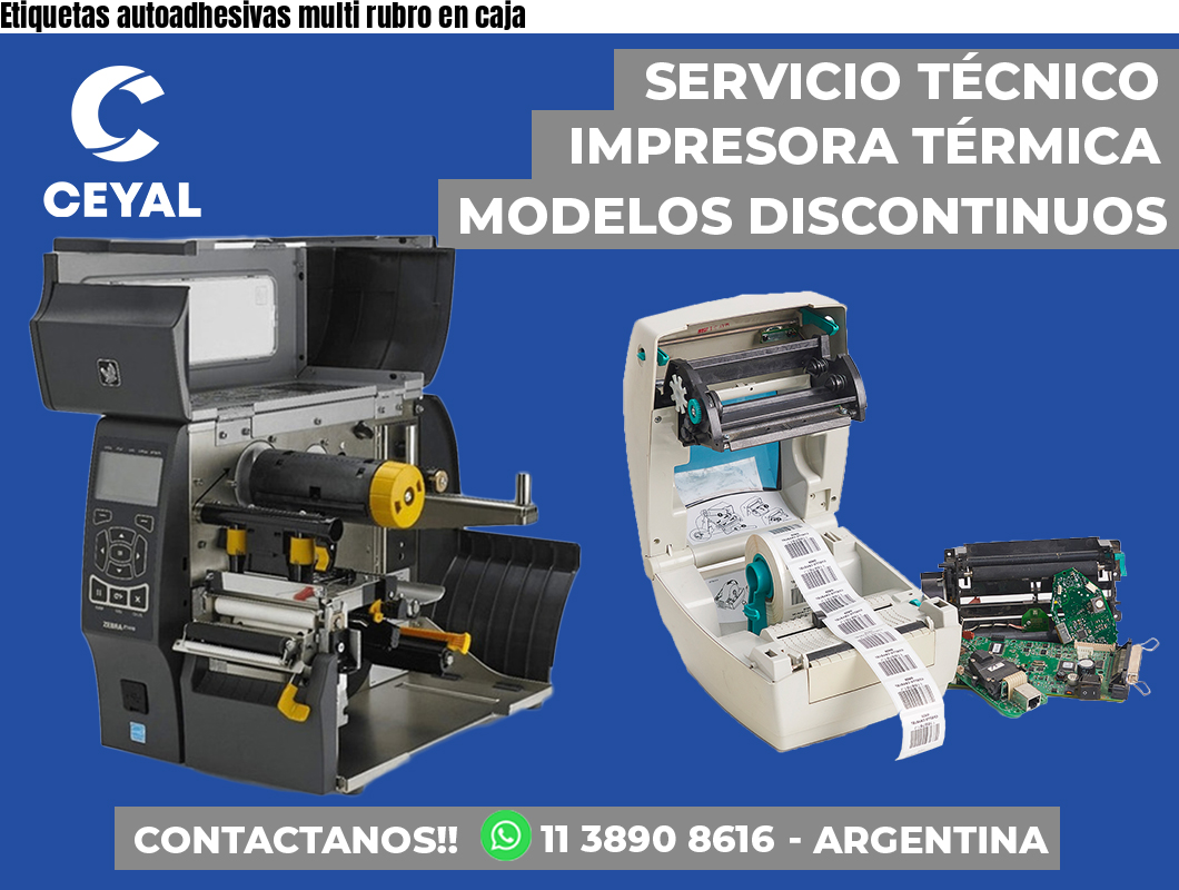 Etiquetas autoadhesivas multi rubro en caja