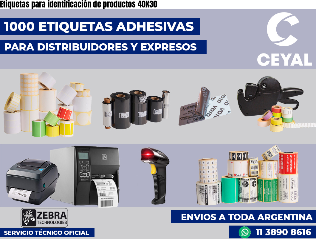 Etiquetas para identificación de productos 40X30