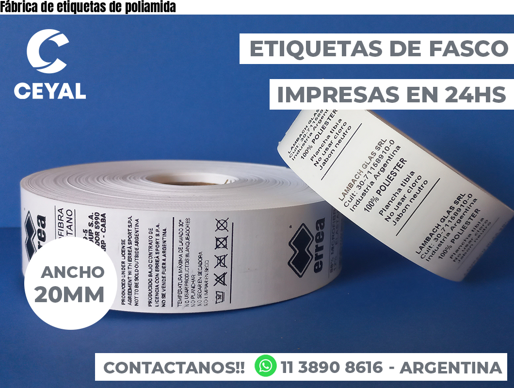 Fábrica de etiquetas de poliamida