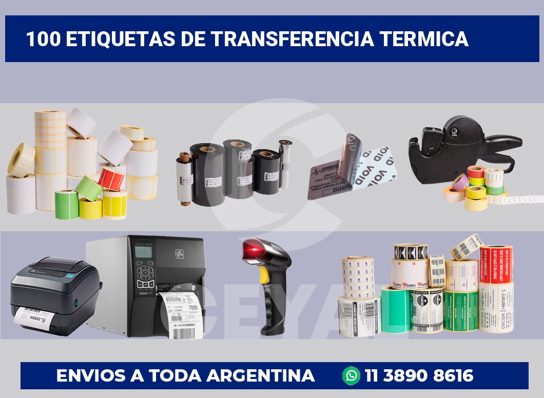 100 Etiquetas de transferencia termica