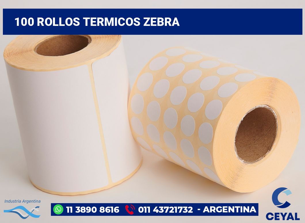 100 Rollos termicos zebra
