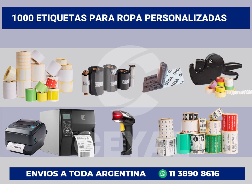 1000 Etiquetas para ropa personalizadas