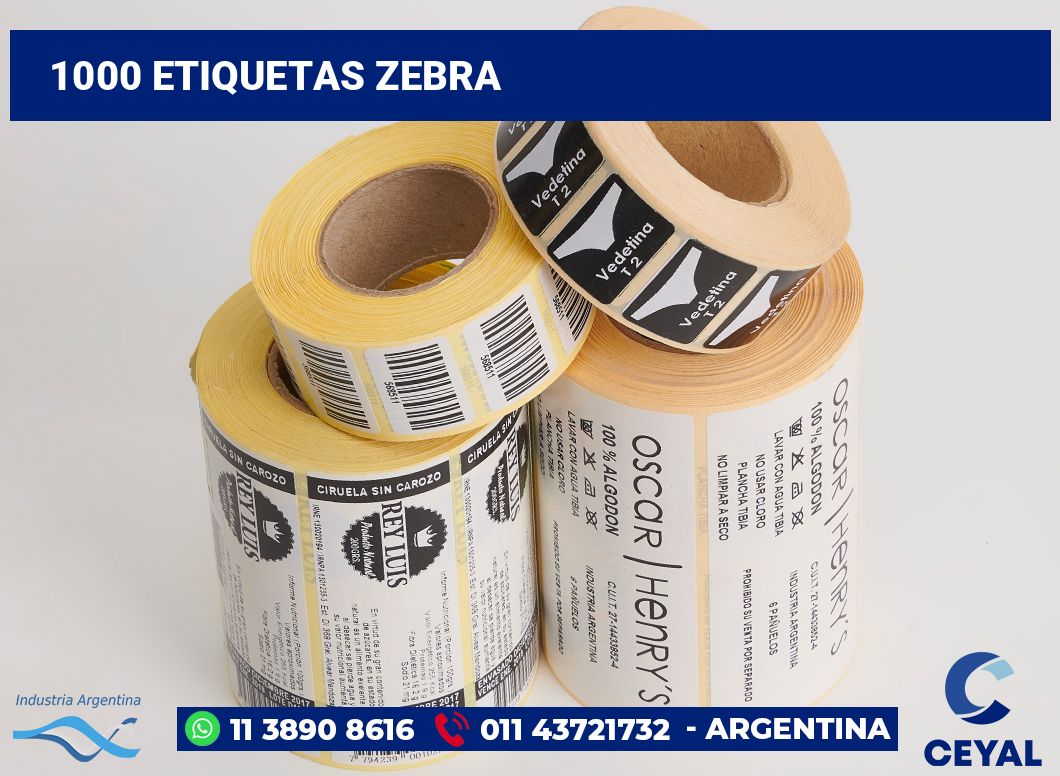 1000 Etiquetas zebra