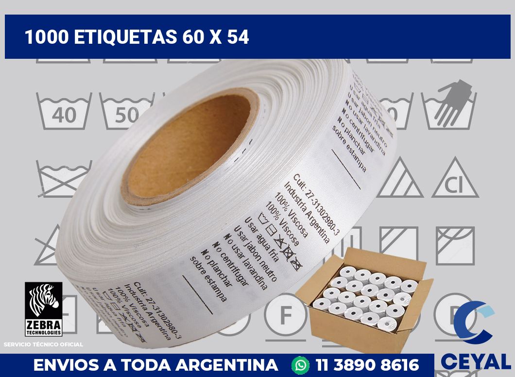 1000 etiquetas 60 x 54