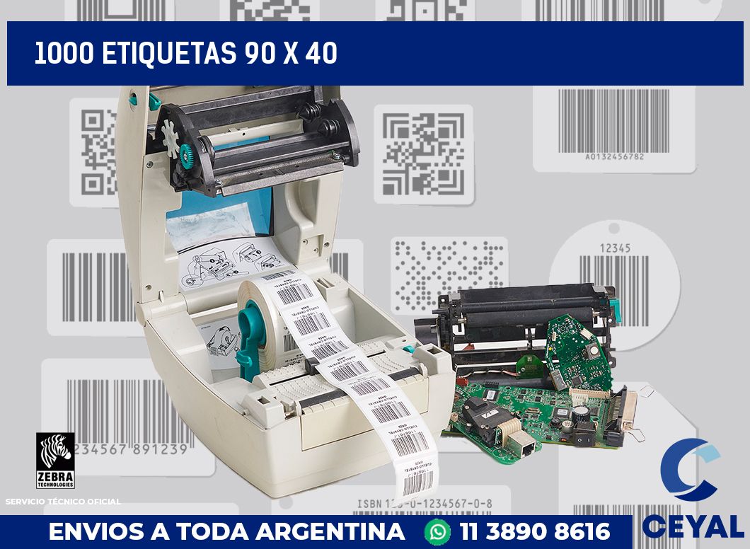 1000 etiquetas 90 x 40