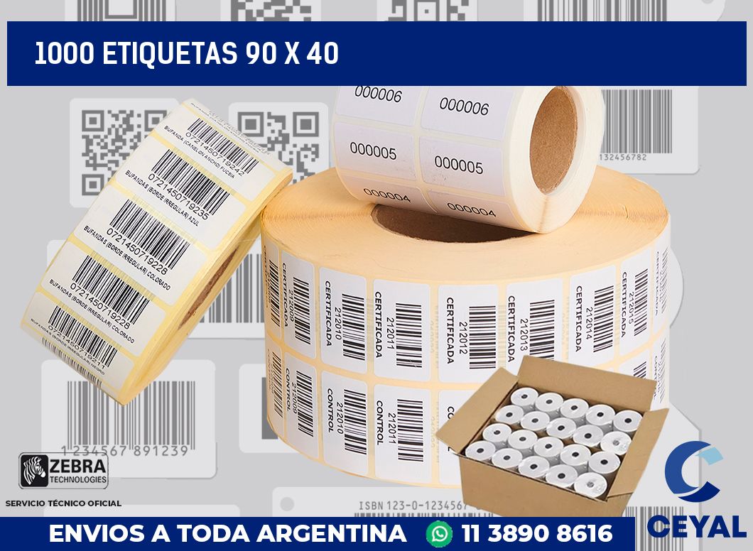 1000 etiquetas 90 x 40