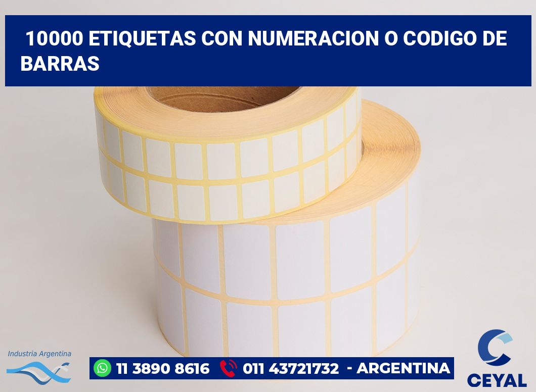 10000 Etiquetas con numeracion o codigo de barras