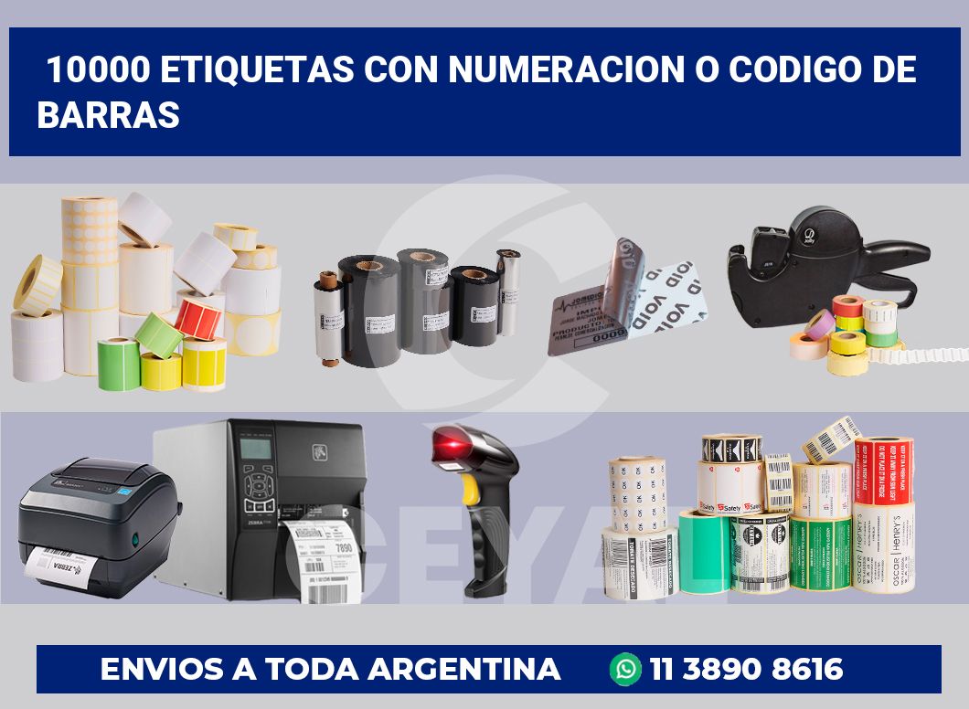 10000 Etiquetas con numeracion o codigo de barras
