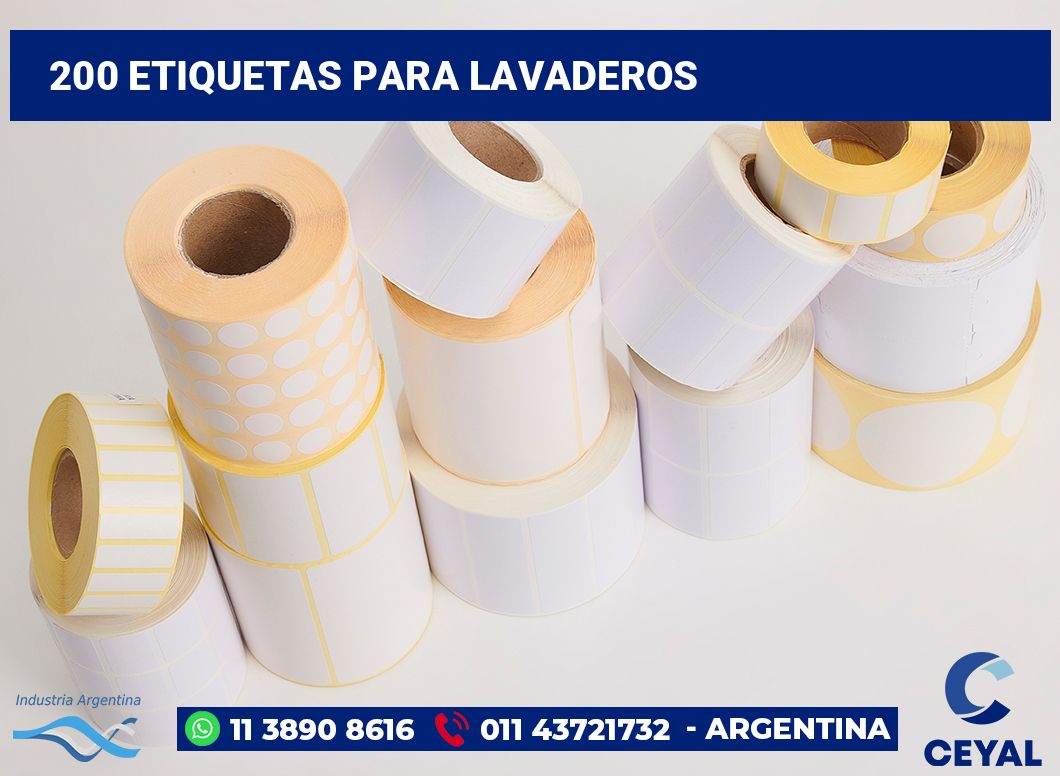 200 Etiquetas para lavaderos