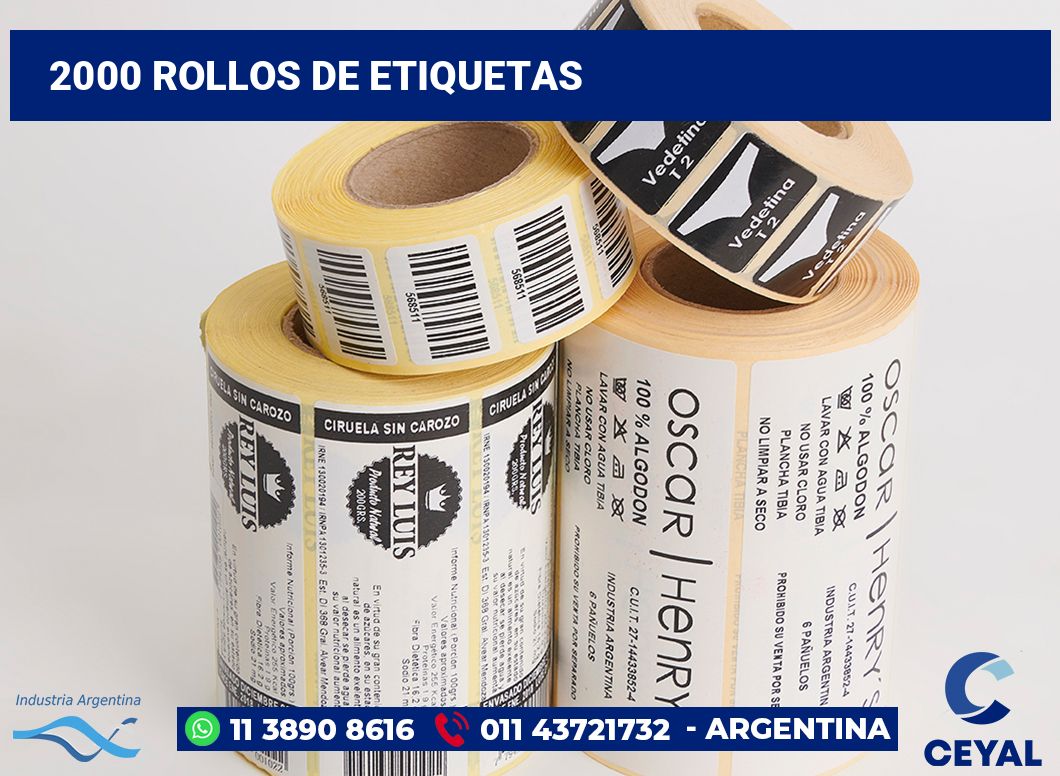 2000 Rollos de etiquetas