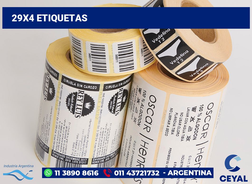 29x4 Etiquetas