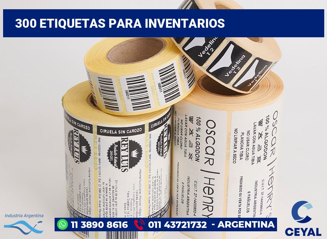 300 Etiquetas para inventarios