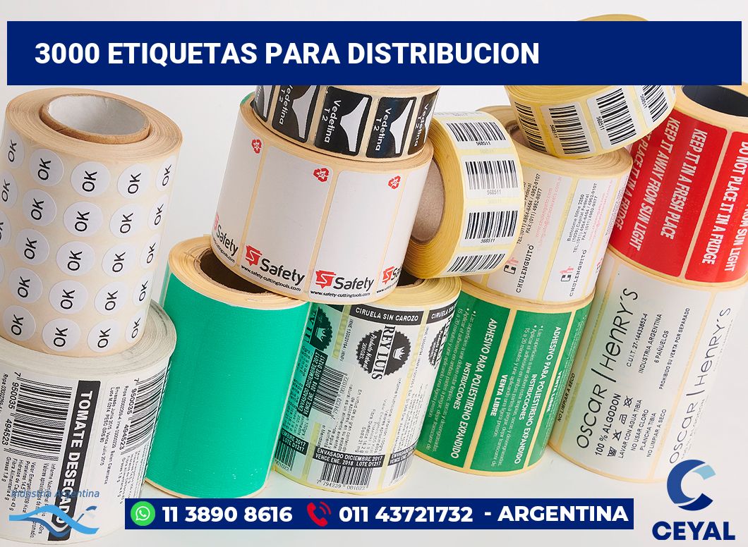 3000 Etiquetas para distribucion