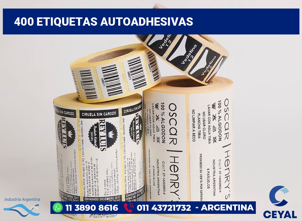 400 Etiquetas autoadhesivas