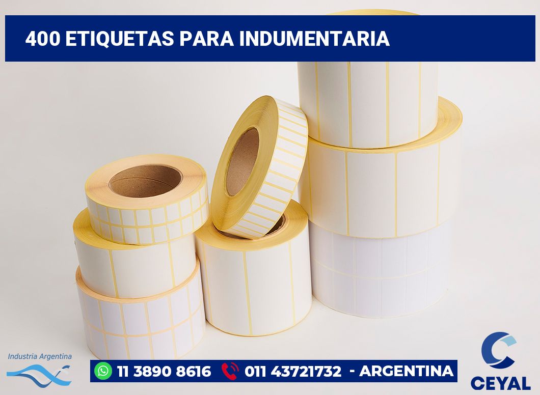 400 Etiquetas para indumentaria