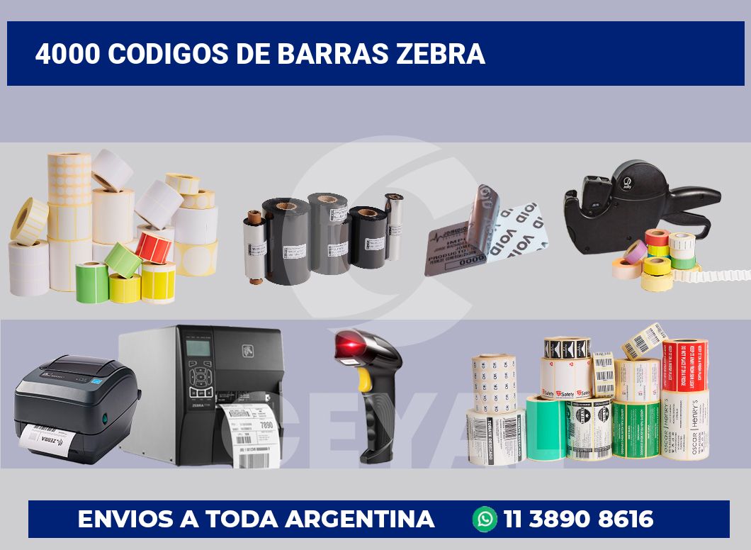 4000 Codigos de barras zebra