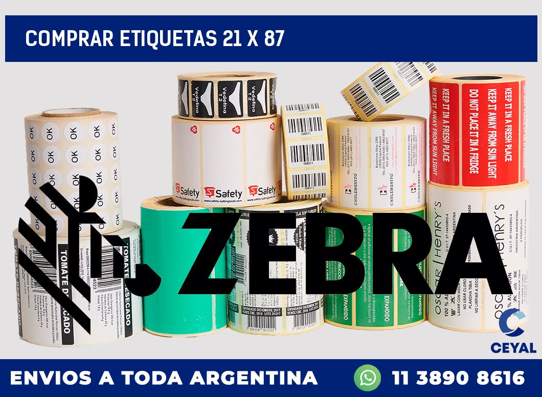 Comprar etiquetas 21 x 87