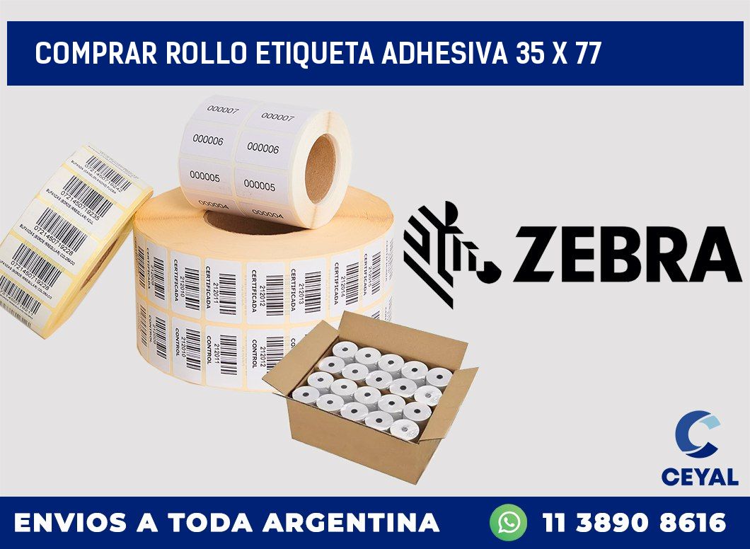 Comprar rollo etiqueta adhesiva 35 x 77