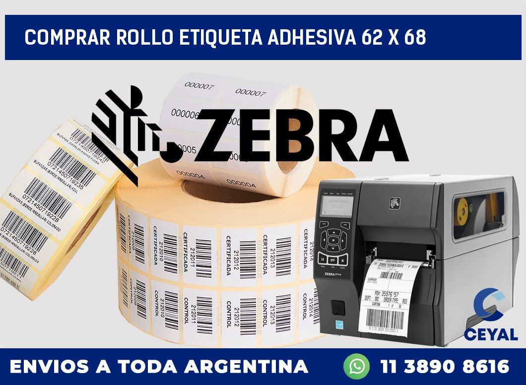 Comprar rollo etiqueta adhesiva 62 x 68