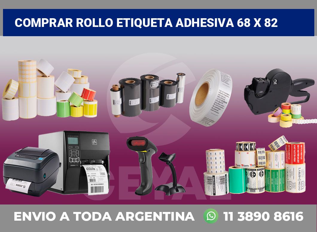 Comprar rollo etiqueta adhesiva 68 x 82