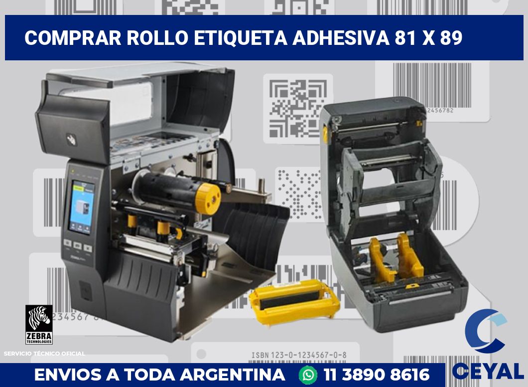 Comprar rollo etiqueta adhesiva 81 x 89