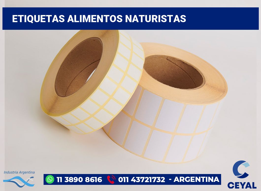 Etiquetas Alimentos naturistas