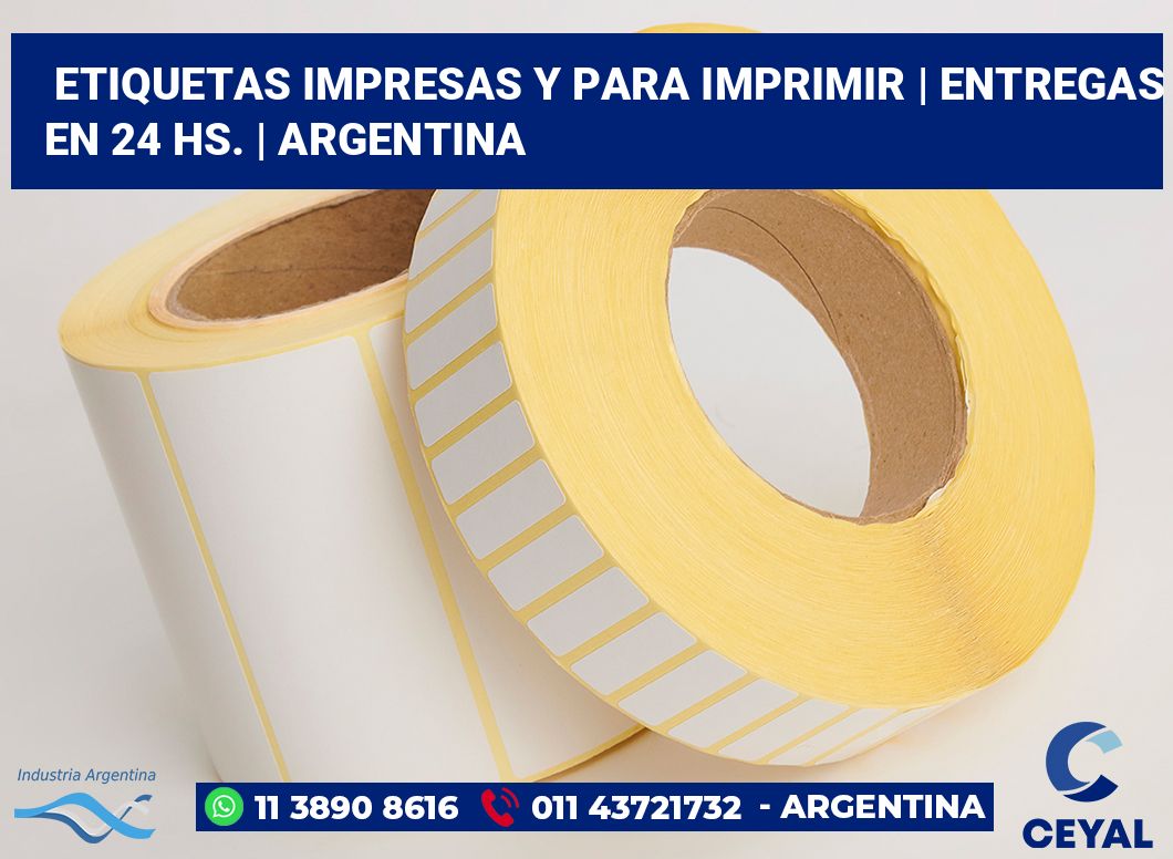 Etiquetas impresas y para imprimir | Entregas en 24 hs. | Argentina