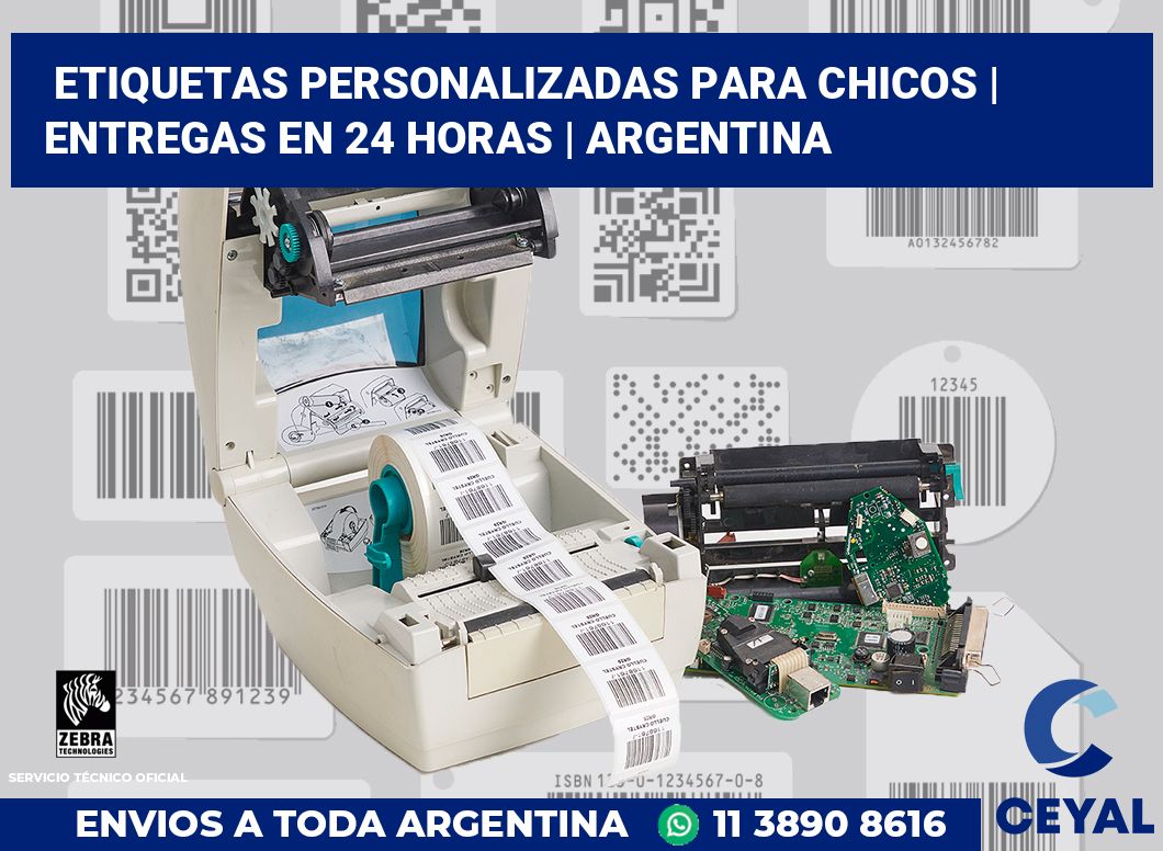 Etiquetas personalizadas para chicos | Entregas en 24 horas | Argentina
